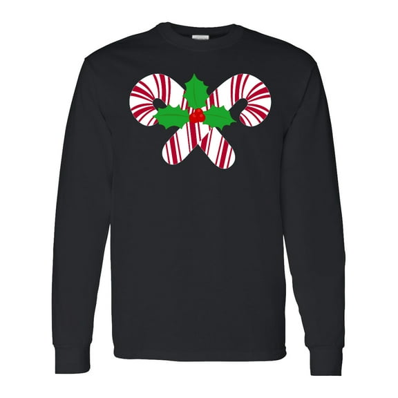 Inktastic Candy Canes and Holly Christmas Long Sleeve T-Shirt