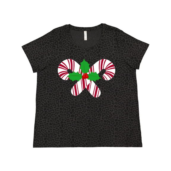 Inktastic Candy Canes and Holly Christmas Women's Plus Size T-Shirt