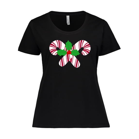 Inktastic Candy Canes and Holly Christmas Women's Plus Size T-Shirt
