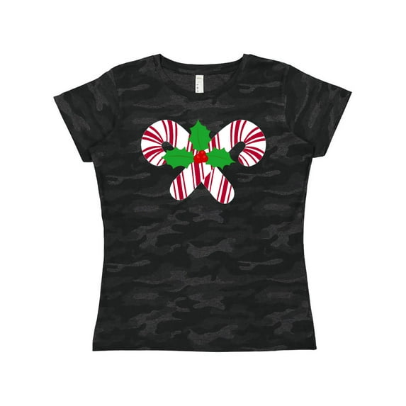 Inktastic Candy Canes and Holly Christmas Women's T-Shirt
