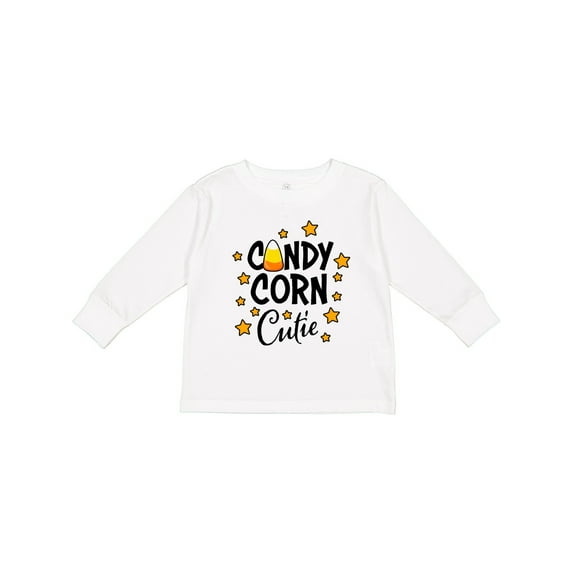 Inktastic Candy Corn Cutie with Stars Girls Long Sleeve Toddler T-Shirt