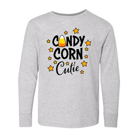 Inktastic Candy Corn Cutie with Stars Long Sleeve Youth T-Shirt