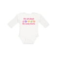 thumbnail image 1 of Inktastic Candy Hearts II Girls Long Sleeve Baby Bodysuit, 1 of 5