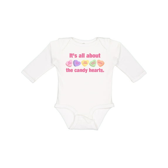 Inktastic Candy Hearts II Girls Long Sleeve Baby Bodysuit