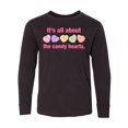thumbnail image 1 of Inktastic Candy Hearts II Long Sleeve Youth T-Shirt, 1 of 5