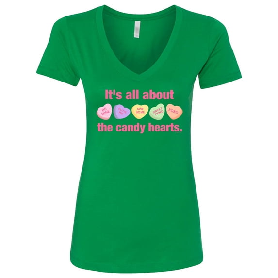 Inktastic Candy Hearts Ii Women's V-Neck T-Shirt