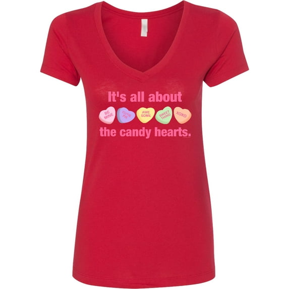 Inktastic Candy Hearts Ii Women's V-Neck T-Shirt