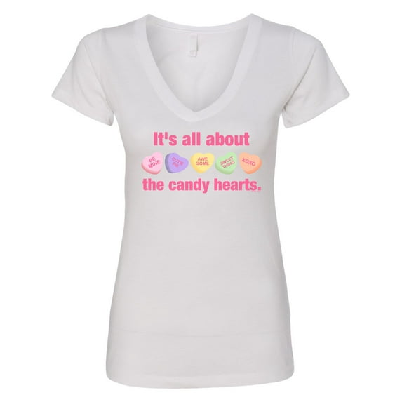Inktastic Candy Hearts Ii Women's V-Neck T-Shirt