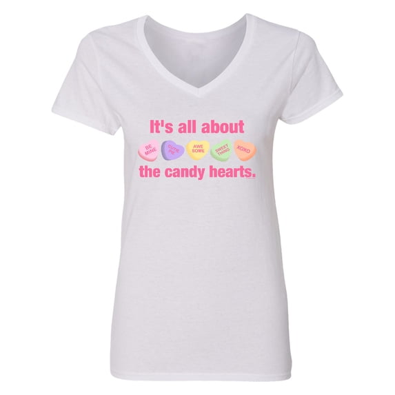 Inktastic Candy Hearts Ii Women's V-Neck T-Shirt