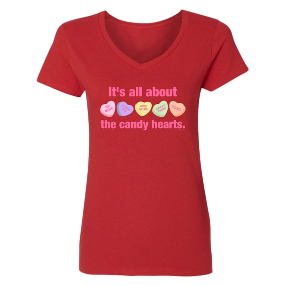 Inktastic Candy Hearts Ii Women's V-Neck T-Shirt