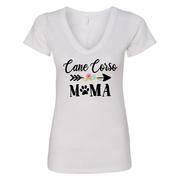 Inktastic Cane Corso Mama with Flowers and Arrow Women's V-Neck T-Shirt