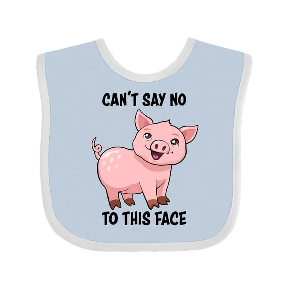 Inktastic Cant Say No to This Face- Cute Pig Boys or Girls Baby Bib