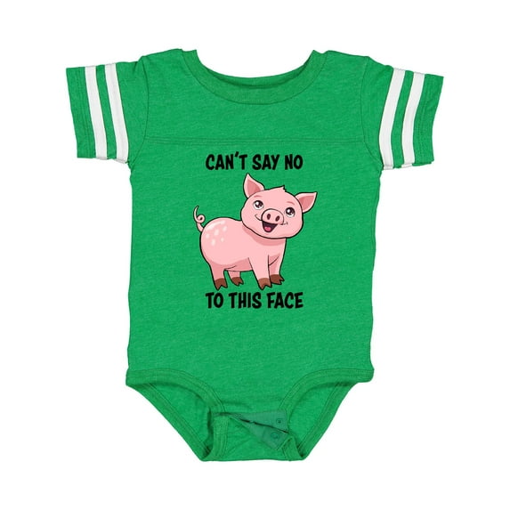 Inktastic Cant Say No to this Face- cute pig Boys or Girls Baby Bodysuit