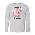 thumbnail image 1 of Inktastic Cant Say No to this Face- cute pig Long Sleeve Youth T-Shirt, 1 of 5