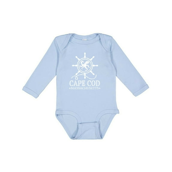 Inktastic Cape Cod Massachusetts Nautical Boys or Girls Long Sleeve Baby Bodysuit