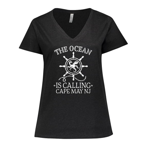 Inktastic Cape May New Jersey Women's Plus Size V-Neck T-Shirt