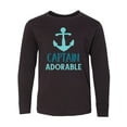 thumbnail image 1 of Inktastic Captain Adorable, Boat Anchor, Nautical - Blue Long Sleeve Youth T-Shirt, 1 of 5