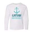 thumbnail image 1 of Inktastic Captain Adorable, Boat Anchor, Nautical - Blue Long Sleeve Youth T-Shirt, 1 of 5