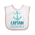 thumbnail image 1 of Inktastic Captain Adorable, Boat Anchor, Sailor, Sailing Boys Baby Bib, 1 of 4