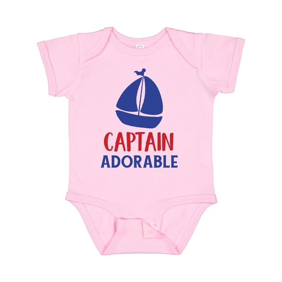 Inktastic Captain Adorable, Sail Boat, Sailing - Red Blue Boys Baby Bodysuit