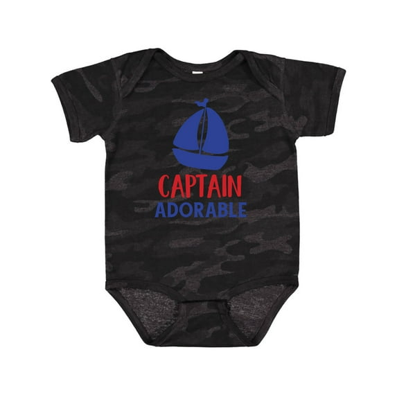 Inktastic Captain Adorable, Sail Boat, Sailing - Red Blue Boys Baby Bodysuit