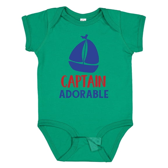Inktastic Captain Adorable, Sail Boat, Sailing - Red Blue Boys Baby Bodysuit