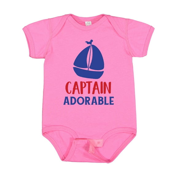 Inktastic Captain Adorable, Sail Boat, Sailing - Red Blue Boys Baby Bodysuit