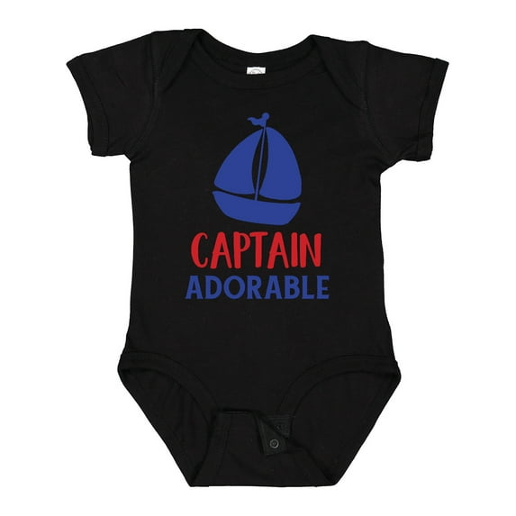 Inktastic Captain Adorable, Sail Boat, Sailing - Red Blue Boys Baby Bodysuit