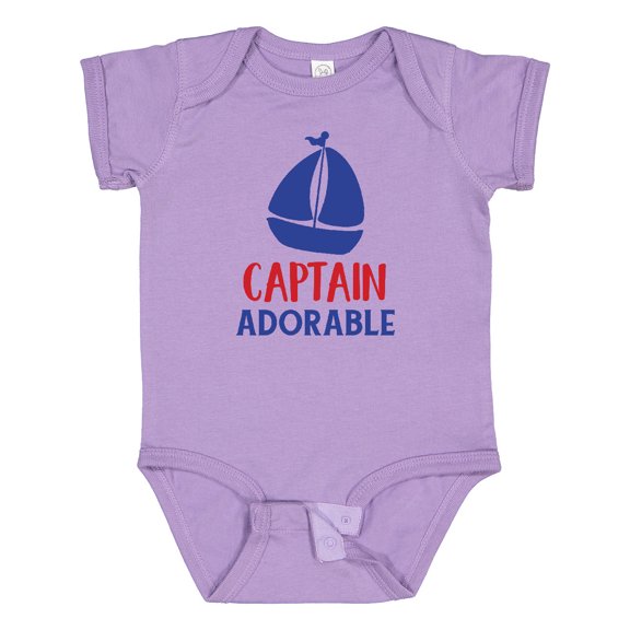 Inktastic Captain Adorable, Sail Boat, Sailing - Red Blue Boys Baby Bodysuit
