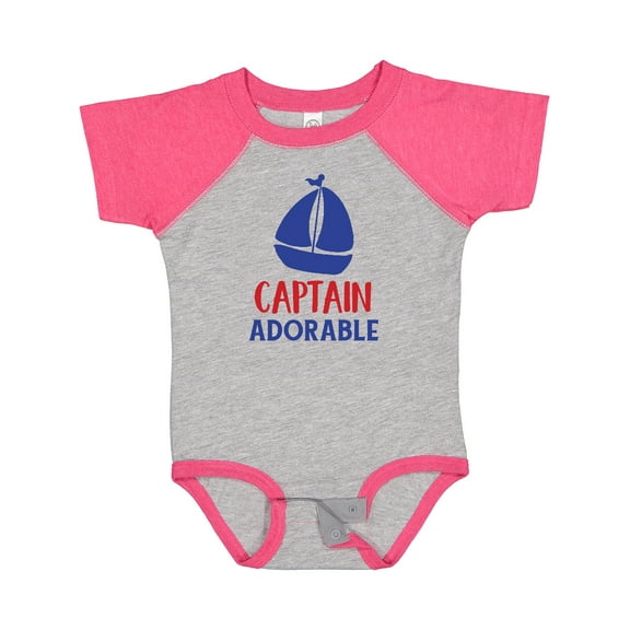 Inktastic Captain Adorable, Sail Boat, Sailing - Red Blue Boys Baby Bodysuit