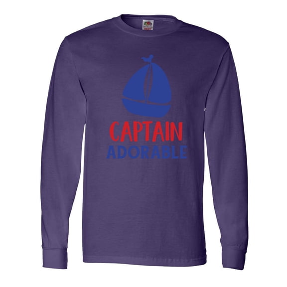 Inktastic Captain Adorable, Sail Boat, Sailing - Red Blue Long Sleeve T-Shirt