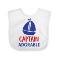 thumbnail image 1 of Inktastic Captain Adorable, Sailing Boat, Sailor, Sailing Boys Baby Bib, 1 of 4