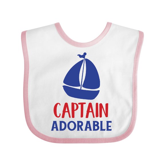 Inktastic Captain Adorable, Sailing Boat, Sailor, Sailing Boys Baby Bib