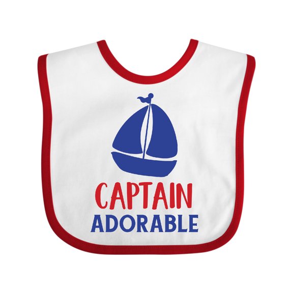 Inktastic Captain Adorable, Sailing Boat, Sailor, Sailing Boys Baby Bib