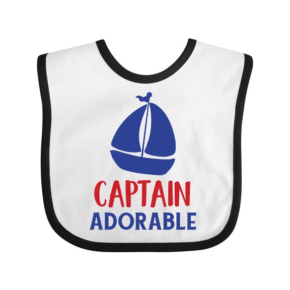 Inktastic Captain Adorable, Sailing Boat, Sailor, Sailing Boys Baby Bib