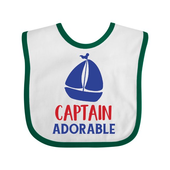 Inktastic Captain Adorable, Sailing Boat, Sailor, Sailing Boys Baby Bib