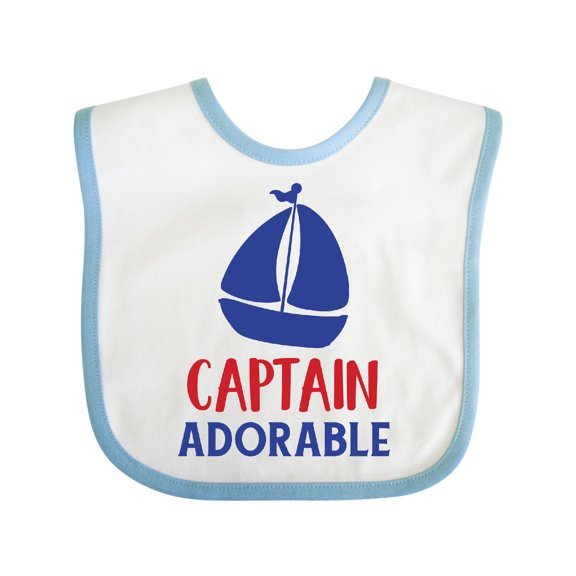 Inktastic Captain Adorable, Sailing Boat, Sailor, Sailing Boys Baby Bib