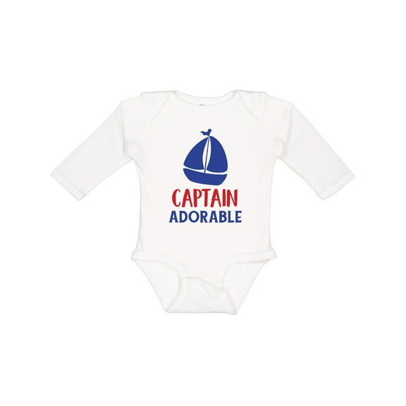 Inktastic Captain Adorable, Sailing Boat, Sailor, Sailing Boys Long Sleeve Baby Bodysuit