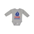 thumbnail image 1 of Inktastic Captain Adorable, Sailing Boat, Sailor, Sailing Boys Long Sleeve Baby Bodysuit, 1 of 5