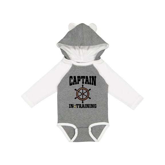 Inktastic Captain in Training Boys or Girls Long Sleeve Baby Bodysuit
