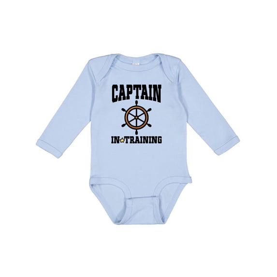 Inktastic Captain in Training Boys or Girls Long Sleeve Baby Bodysuit