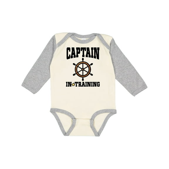 Inktastic Captain in Training Boys or Girls Long Sleeve Baby Bodysuit