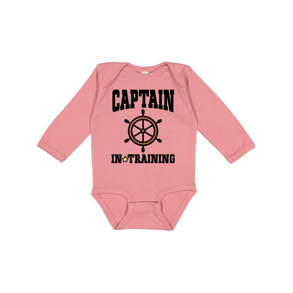 Inktastic Captain in Training Boys or Girls Long Sleeve Baby Bodysuit