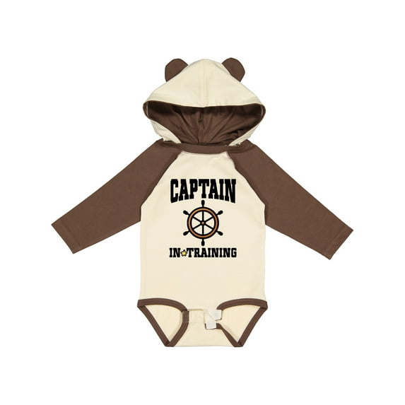 Inktastic Captain in Training Boys or Girls Long Sleeve Baby Bodysuit