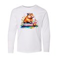 thumbnail image 1 of Inktastic Capybara Book Lover Long Sleeve Youth T-Shirt, 1 of 5