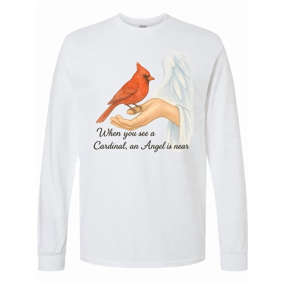 Inktastic Cardinal Angel Message Memorial Tribute Long Sleeve T-Shirt