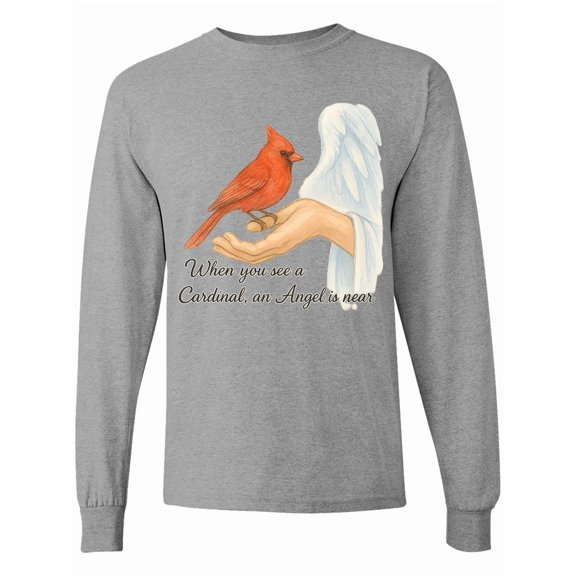 Inktastic Cardinal Angel Message Memorial Tribute Long Sleeve T-Shirt