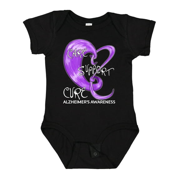 Inktastic Care, Support, Cure- Alzheimers Awareness Boys or Girls Baby Bodysuit