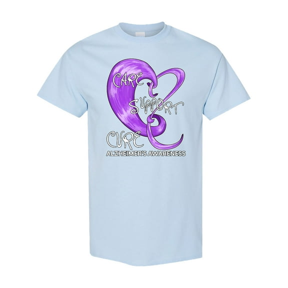 Inktastic Care, Support, Cure Alzheimers Awareness T-Shirt