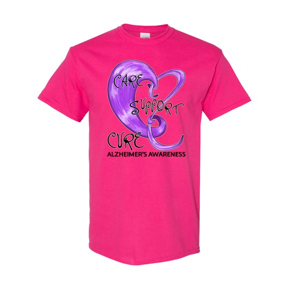 Inktastic Care, Support, Cure Alzheimers Awareness T-Shirt